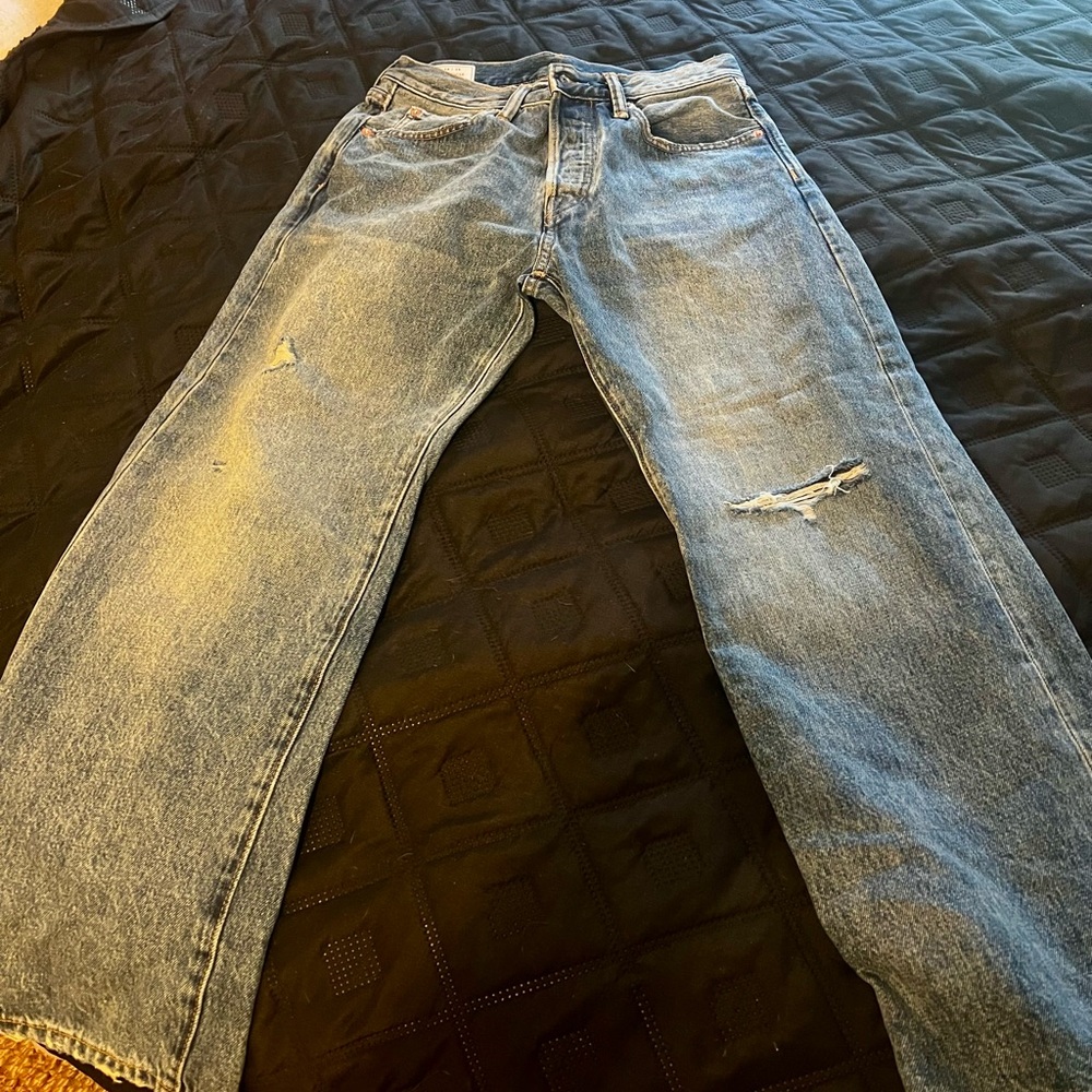 GAP ’90s Loose Denim 28/28 Baggy Light Wash Distressed